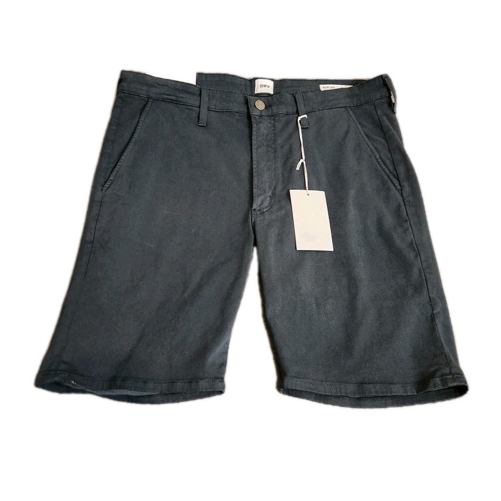 NWT EDWIN Endurance Mason Short Bermuda Slim Chino in Navy Blue Sz 33‎ MSRP $118